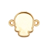 Gold Plated Skull Flatback Connector Setting - Fits Swarovski #2856 Skull