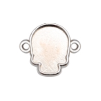 Silver Plated Skull Flatback Connector Setting - Fits Swarovski #2856 Skull