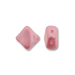 Silky Bead, 6mm, 2-Hole - Pastel Pink