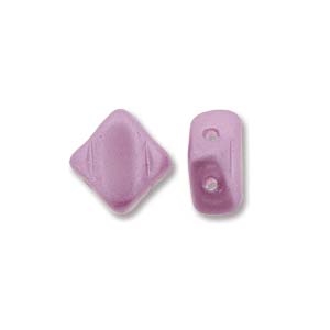 Silky Bead, 6mm, 2-Hole - Pastel Lilac