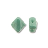 Silky Bead, 6mm, 2-Hole - Turquoise Green White Luster