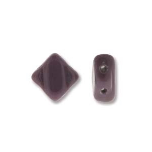 Silky Bead, 6mm, 2-Hole - Opaque Purple