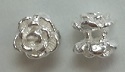 Sterling Silver 6mm Rose Bead - 1.5mm Hole Size