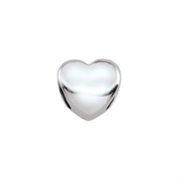 Sterling Silver Heart Bead - 5mm - 1.5mm Hole Size