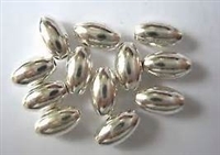 4mm x 6mm Smooth Sterling Silver Rice Bead