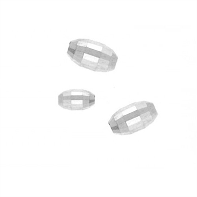 4mm x 6mm Sterling Silver Mirrored Oval Bead