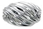 Sterling Silver 6 x 10mm Twisted Corrugated Oval Bead - 1.75mm Hole Size