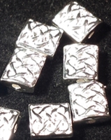 Sterling Silver 5 x 6mm Woven Box Bead