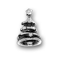 Sterling Silver Charm- 3-D Christmas Tree