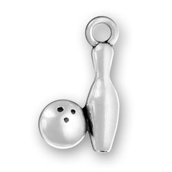 Sterling Silver Charm- Bowling Ball & Pin