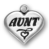 Sterling Silver Charm- Aunt Heart