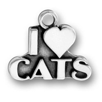 Sterling Silver Charm- I Heart Cats