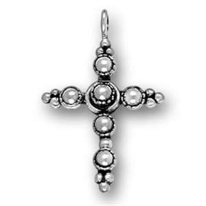Sterling Silver Charm- Beaded Cross