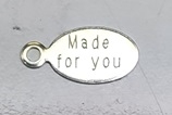 Sterling Silver Charm- Made For You Tag