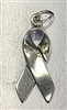 Sterling Silver Charm- Medium Plain Awareness Ribbon