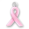 Sterling Silver Charm- Pink Enamel Awareness Ribbon