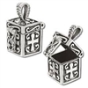 Sterling Silver Charm- Prayer Box with Cross on Side