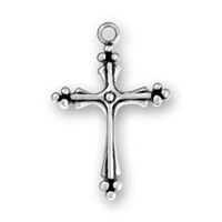 Sterling Silver Charm-  Fancy Cross