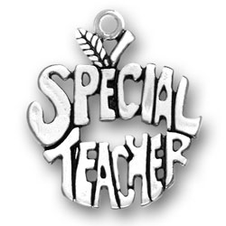 Sterling Silver Charm- Special Teacher Apple