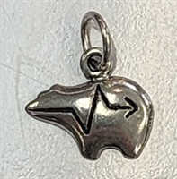 Sterling Silver Charm- Heartline Zuni Bear