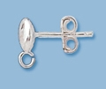 Sterling Silver Flat Ball Post with Loop - 5mm