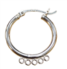 Sterling Silver Earring Hoop with Loops - 20mm- 5 Loops