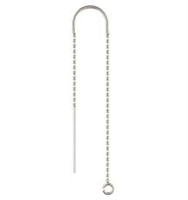Sterling Silver U-Threader Earring - Bead Chain Drop with Ring #3