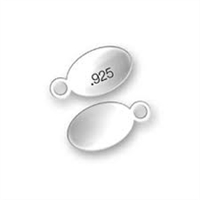 Sterling Silver Oval Jewelry Tags with .925 Stamp