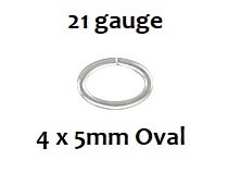 Sterling Silver Open Oval Jump Ring - 4mm x 5mm