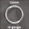 Sterling Silver Open Jump Ring - 12mm, 16 gauge