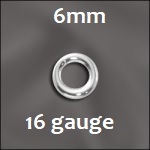 Sterling Silver Open Jump Ring - 6mm, 16ga