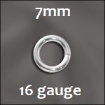 Sterling Silver Open Jump Ring - 7mm, 16 gauge
