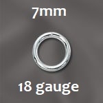 Sterling Silver Open Jump Ring - 7mm, 18 gauge