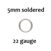 Sterling Silver Soldered Jump Ring - 5mm, 22ga