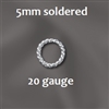 Sterling Silver Twisted Soldered Jumpring-5mm, 20g