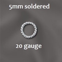 Sterling Silver Twisted Soldered Jumpring-5mm, 20g