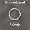 Sterling Silver Twisted Soldered Jumpring-8mm,18g