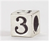 6mm Sterling Silver Number Beads