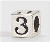 6mm Sterling Silver Number Beads