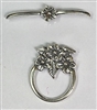 Sterling Silver Triple Flower Toggle