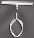 Sterling Silver Fancy Oval Toggle