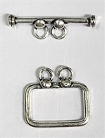 Sterling Silver Rectangle 2-Strand Toggle