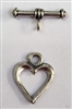 Sterling Silver Small Heart Toggle