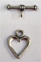 Sterling Silver Small Heart Toggle