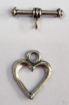 Sterling Silver Small Heart Toggle