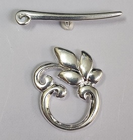 Sterling Silver Smooth Leaf Toggle