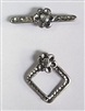 Sterling Silver Square Flower Toggle