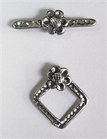 Sterling Silver Square Flower Toggle