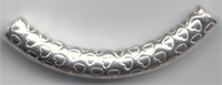 Sterling Silver Decortative Curved Tube - Heart