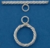 Sterling Silver Filled Twisted Toggle - 17mm